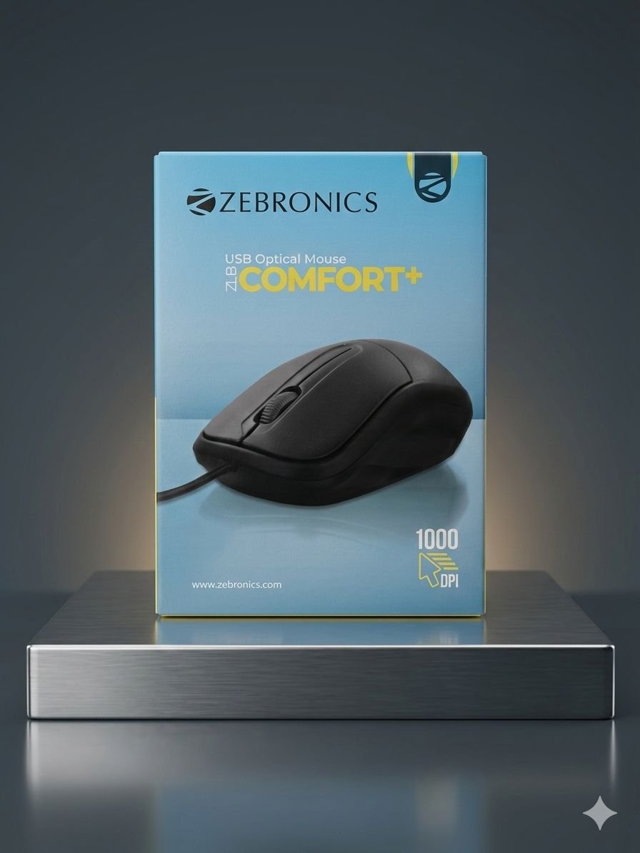 Zebronics Comfort+ Wired Optical Mouse
